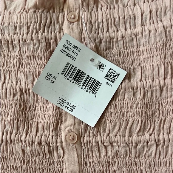 American Eagle Outfitters Dusty Rose Smocked Camisole - Picture 2 of 4